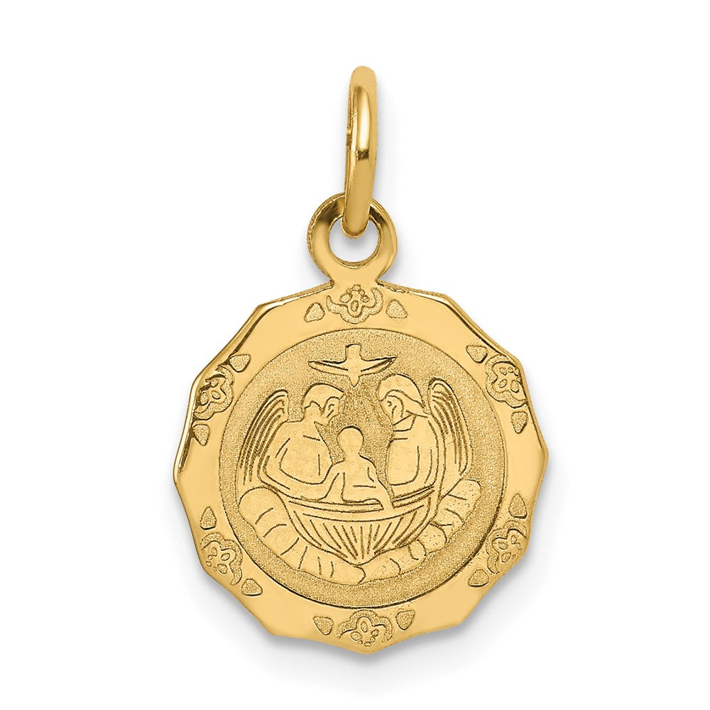 10k Yellow Gold 12 mm Baptism Polished Charm (0.83 grams)