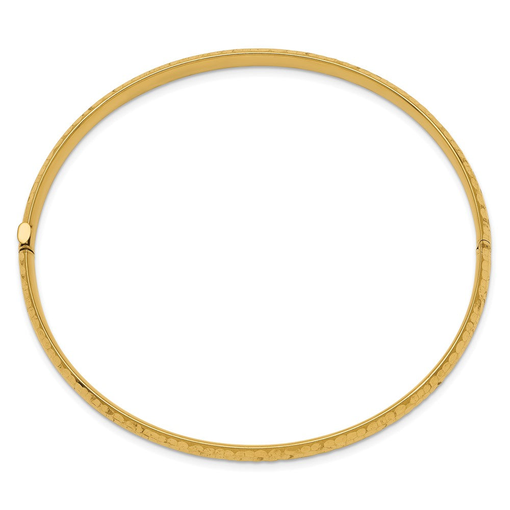 10k Yellow Gold 4.75 mm red Hinged Bangle Bracelet