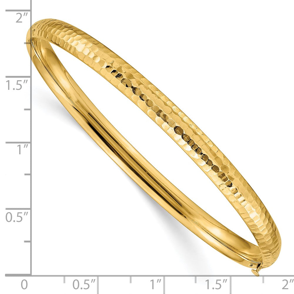 10k Yellow Gold 4.75 mm red Hinged Bangle Bracelet (3.65 grams)