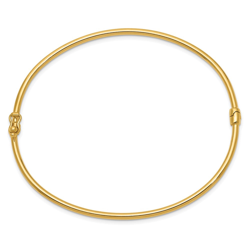 10k Yellow Gold 2 mm Hinged Bangle Bracelet (2.43 grams)