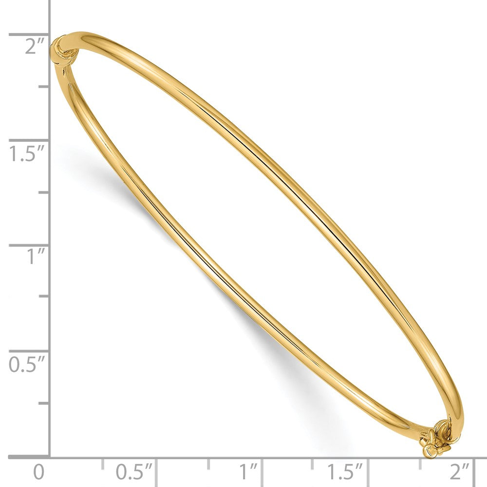 10k Yellow Gold 2 mm Hinged Bangle Bracelet (2.43 grams)