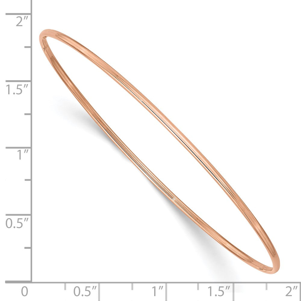 10k Rose Gold 1.5 mm Rose Gold Polished Slip-on Bangle Bracelet (1.37 grams)