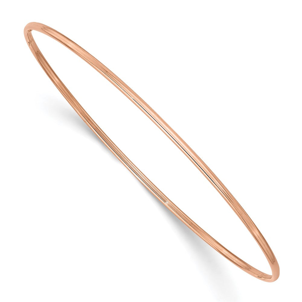 10k Rose Gold 1.5 mm Rose Gold Polished Slip-on Bangle Bracelet (1.37 grams)