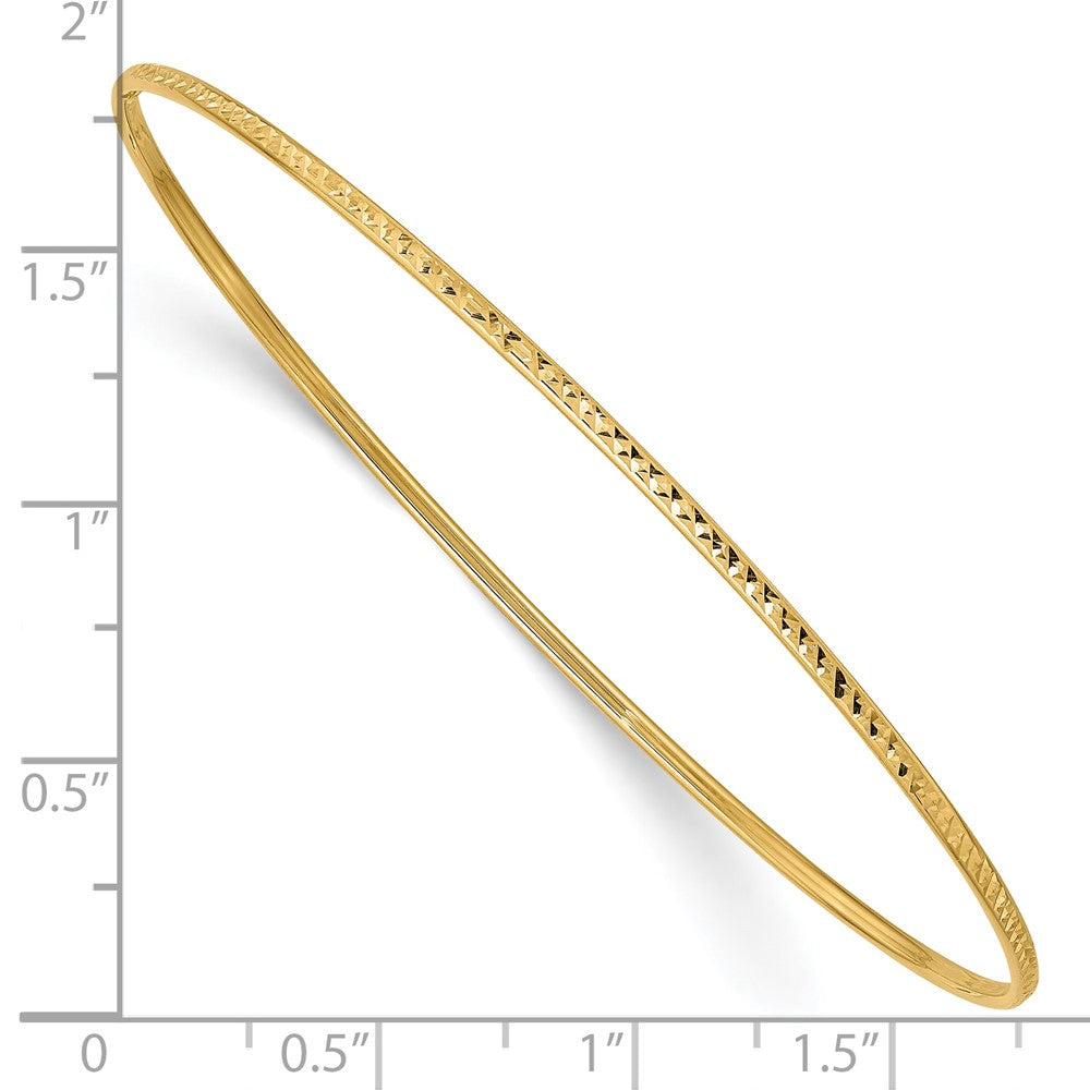 10k Yellow Gold 1.5 mm Diamond-Cut Slip-on Bangle Bracelet (1.28 grams)