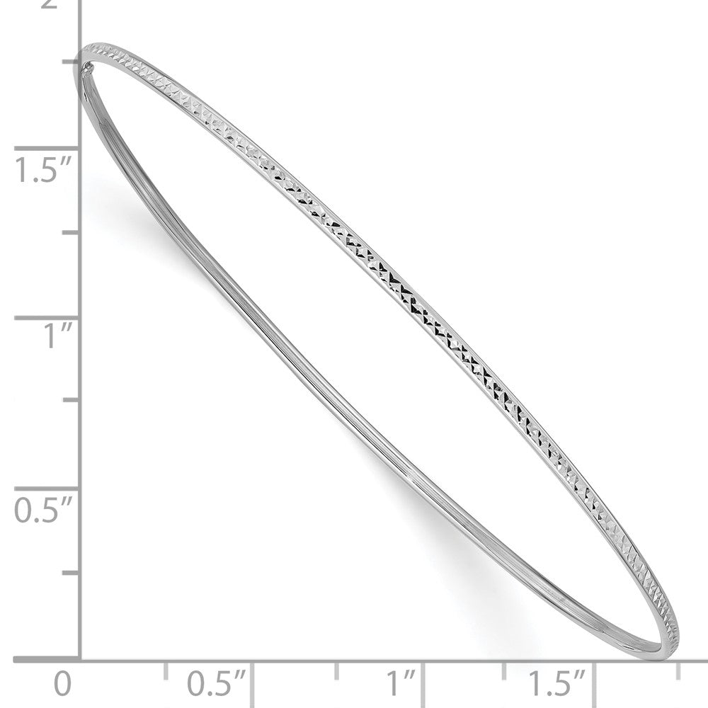 10k White Gold 1.5 mm  Diamond-Cut Slip-on Bangle Bracelet (1.23 grams)