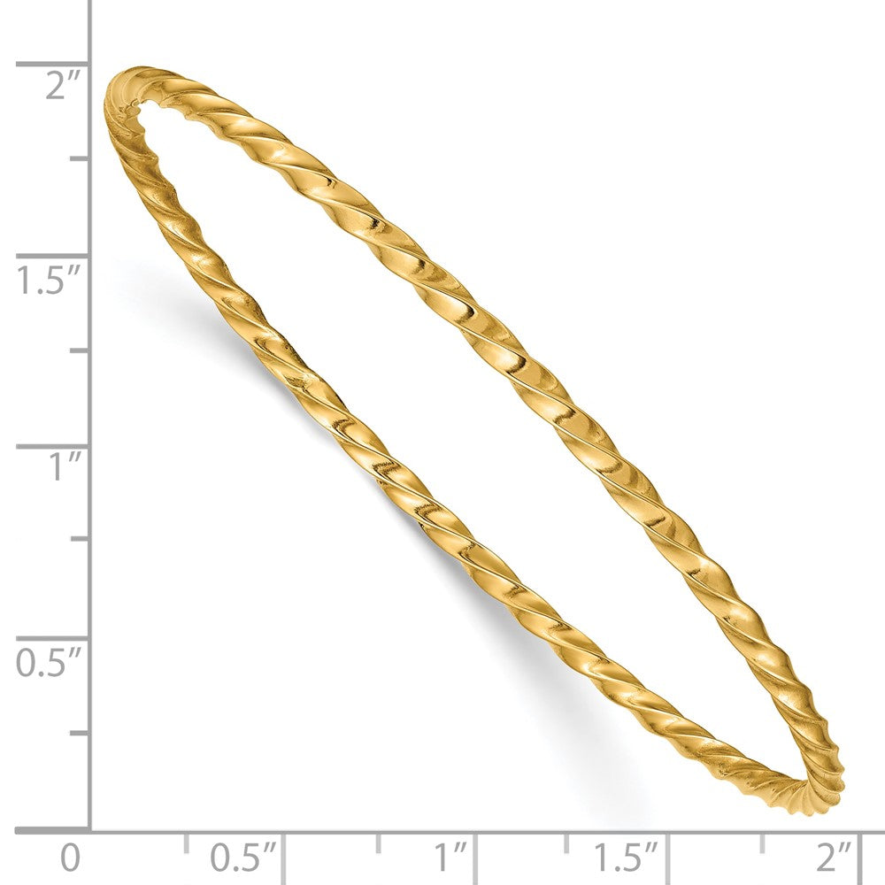 10k Yellow Gold 2.5 mm Twisted Slip-on Bangle (1.85 grams)