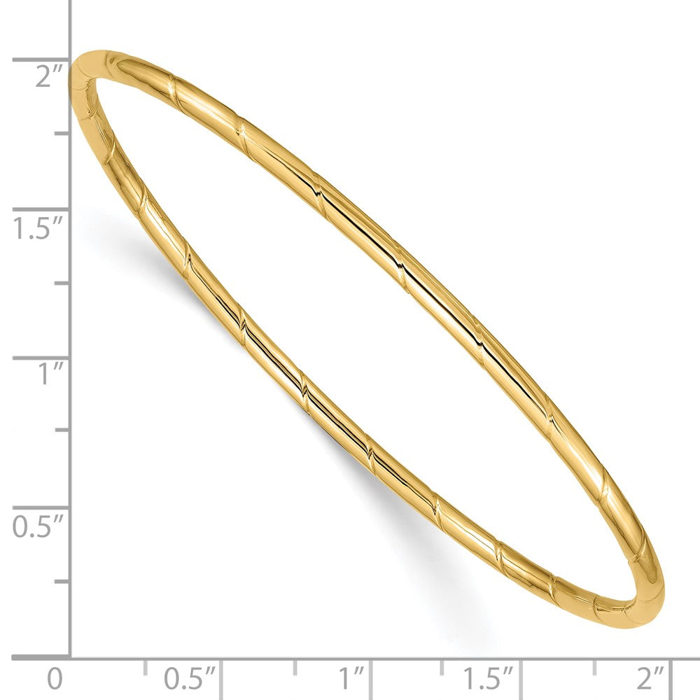 10k Yellow Gold 2.5 mm Grooved Slip-on Bangle (1.94 grams)