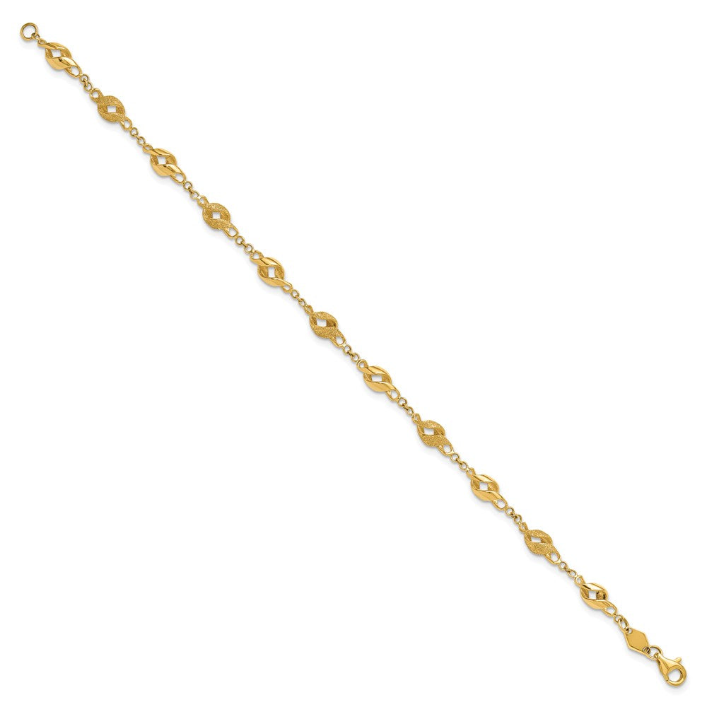 10k Yellow Gold 4.7 mm Polished and Lasered Spiral Link in Bracelet