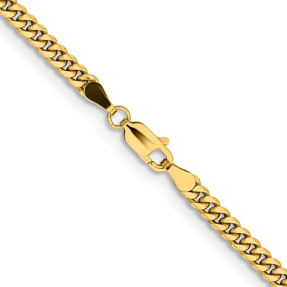 10k Yellow Gold 3.5 mm Solid Miami Cuban Chain