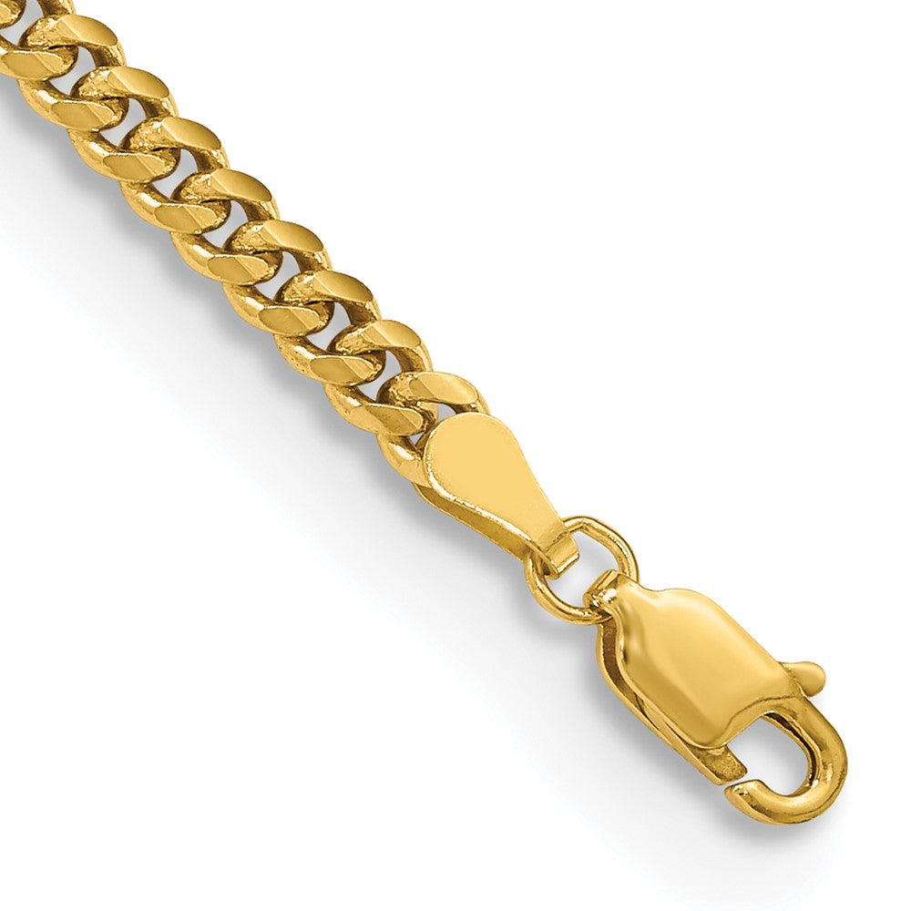 10k Yellow Gold 3.5 mm Solid Miami Cuban Bracelet