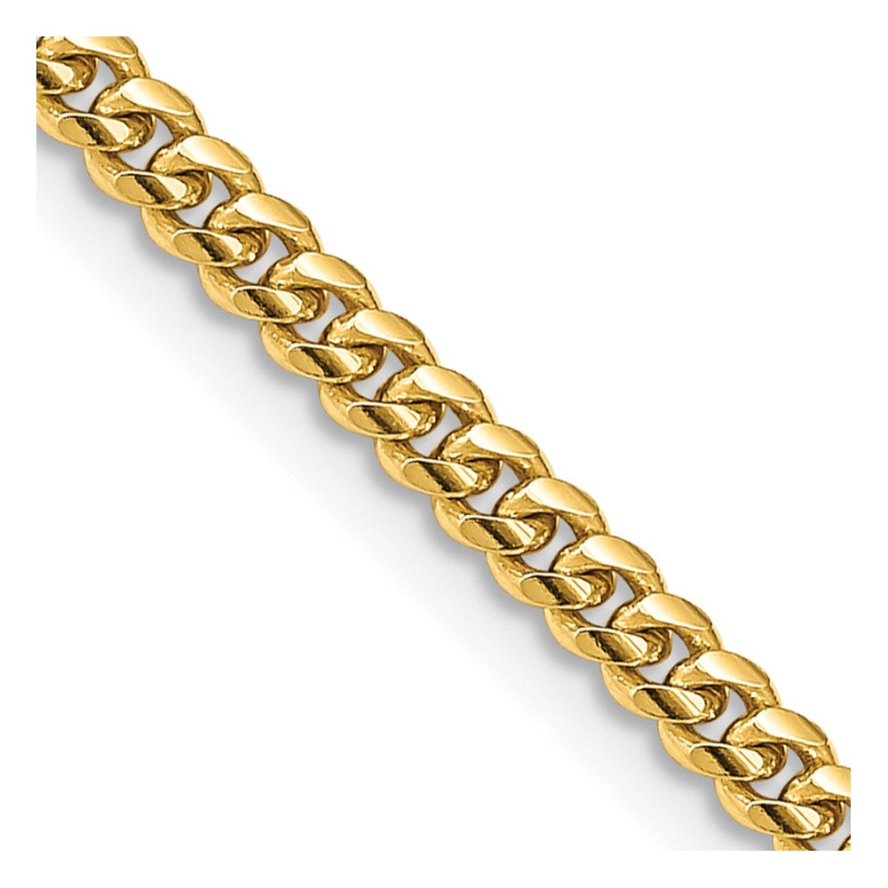 10k Yellow Gold 3.5 mm Solid Miami Cuban Chain