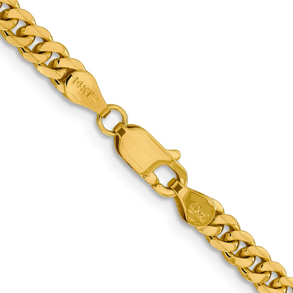 10k Yellow Gold 4.25 mm Solid Miami Cuban Chain