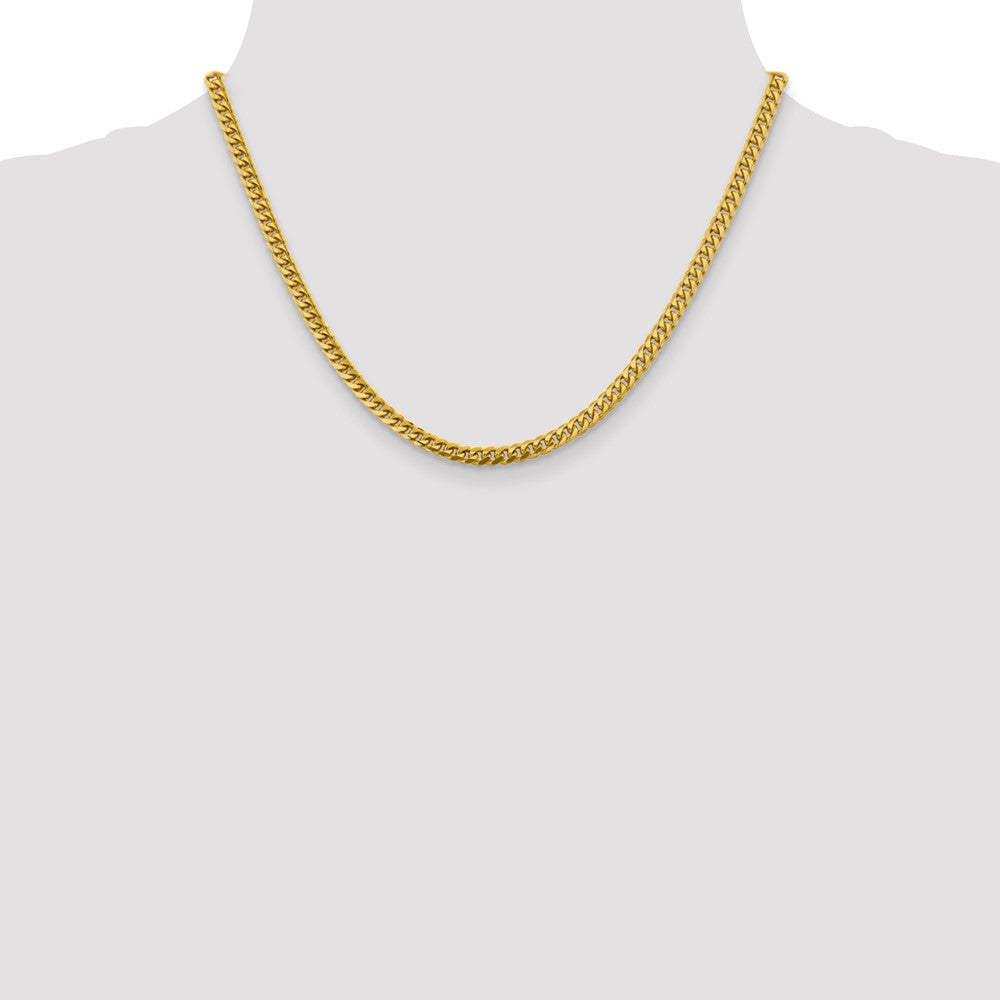 10k Yellow Gold 4.25 mm Solid Miami Cuban Chain