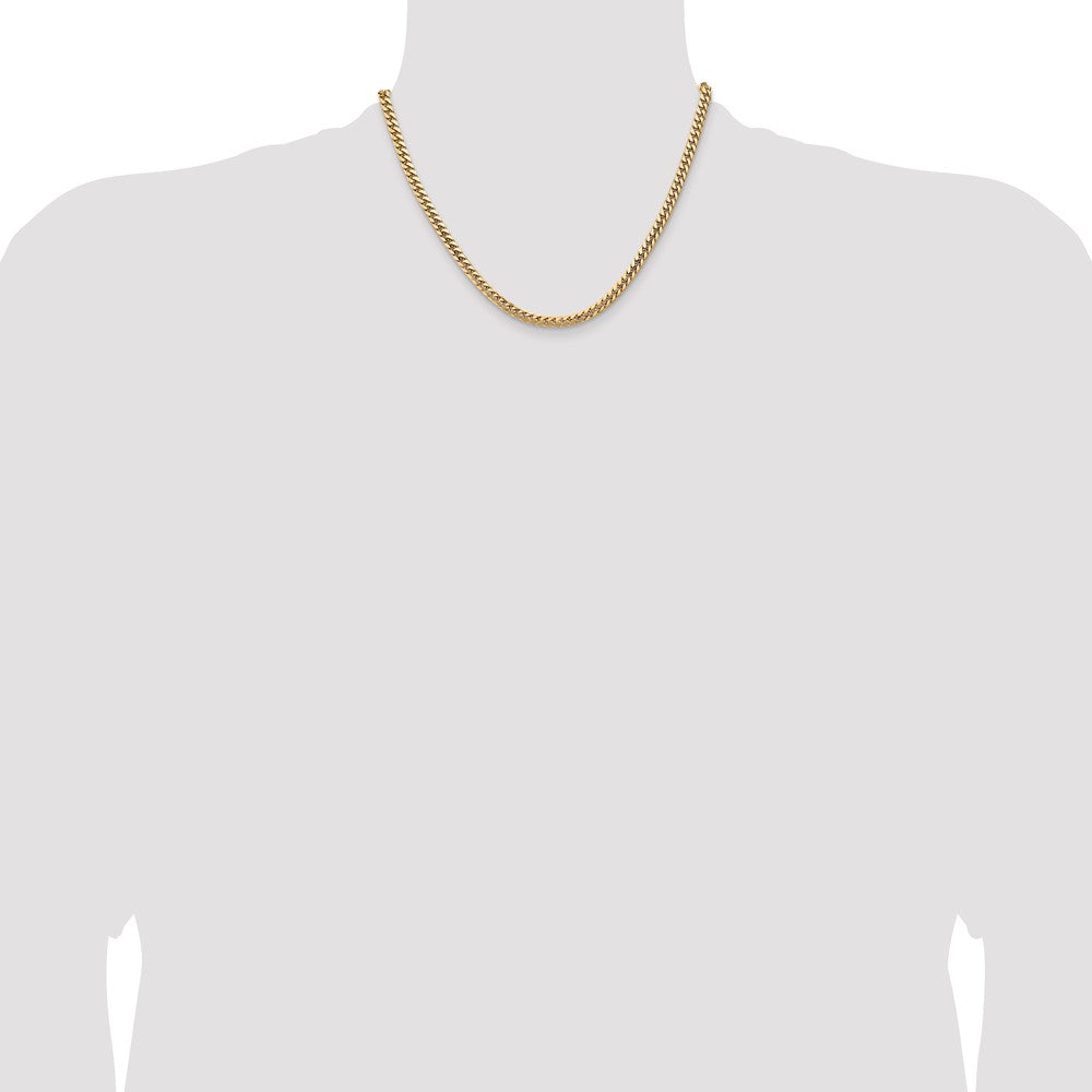 10k Yellow Gold 4.3 mm Solid Miami Cuban Chain