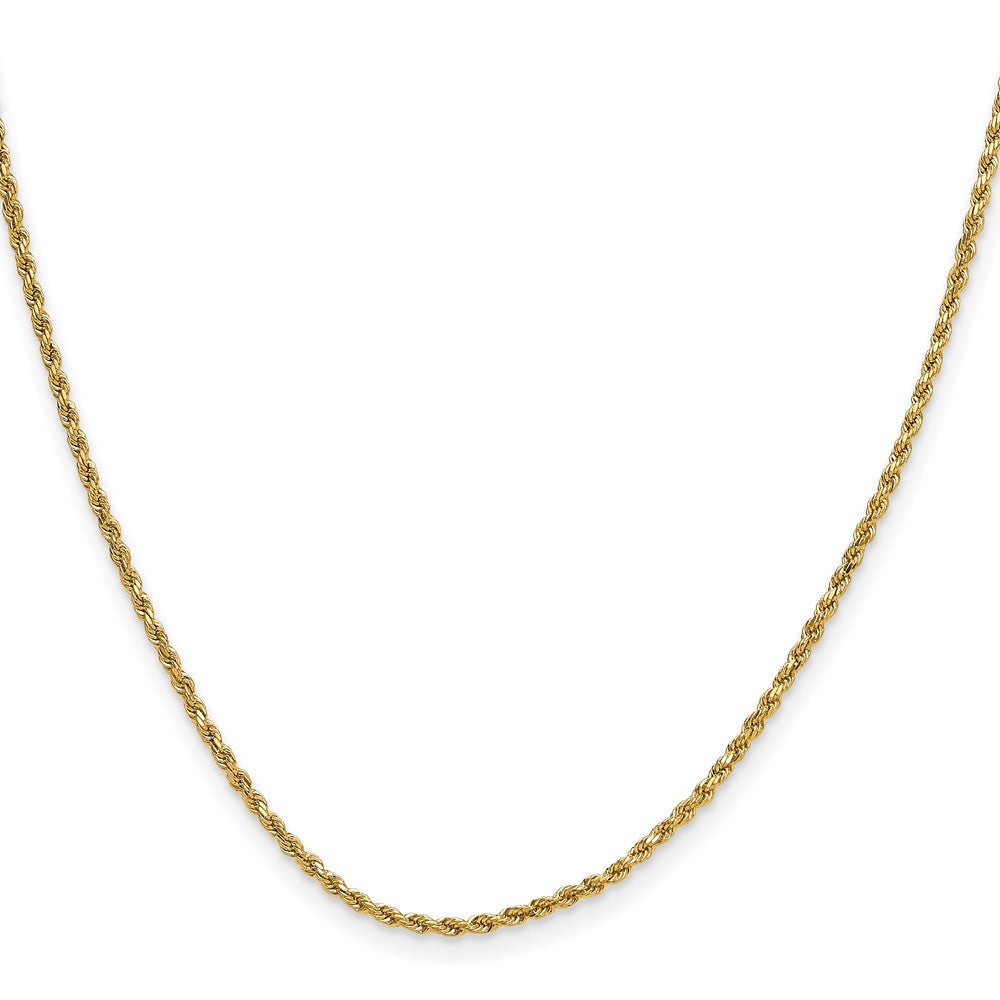 10k Yellow Gold 2 mm Semi-solid D/C Rope Chain (1.95 grams) 10k Yellow Gold 2 mm Semi-solid D/C Rope Chain (1.95 grams)