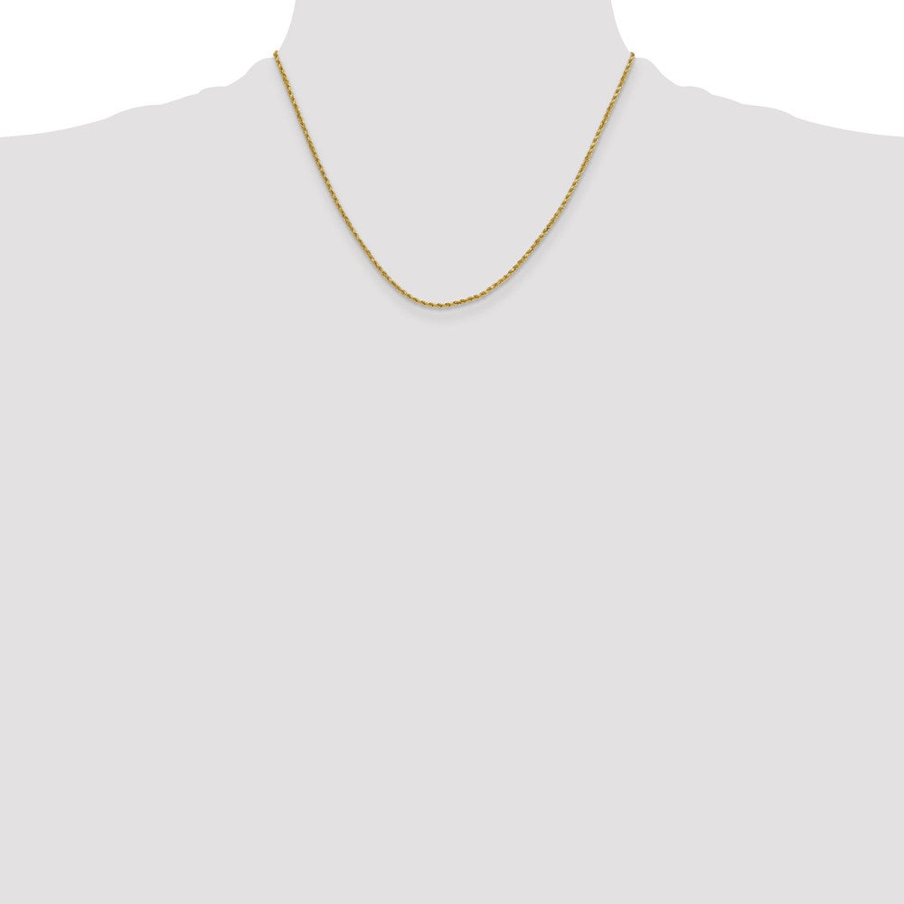 10k Yellow Gold 2 mm Semi-solid D/C Rope Chain (1.95 grams)