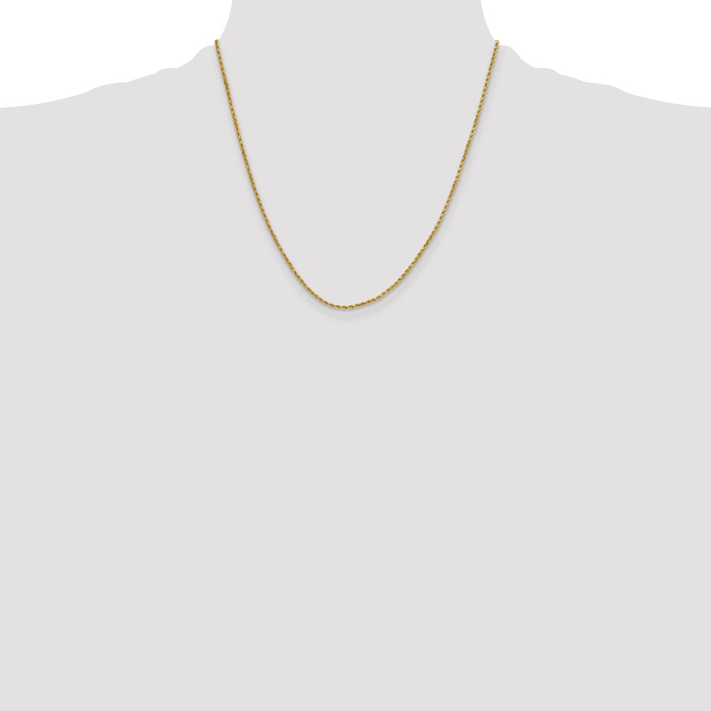 10k Yellow Gold 2 mm Semi-solid D/C Rope Chain