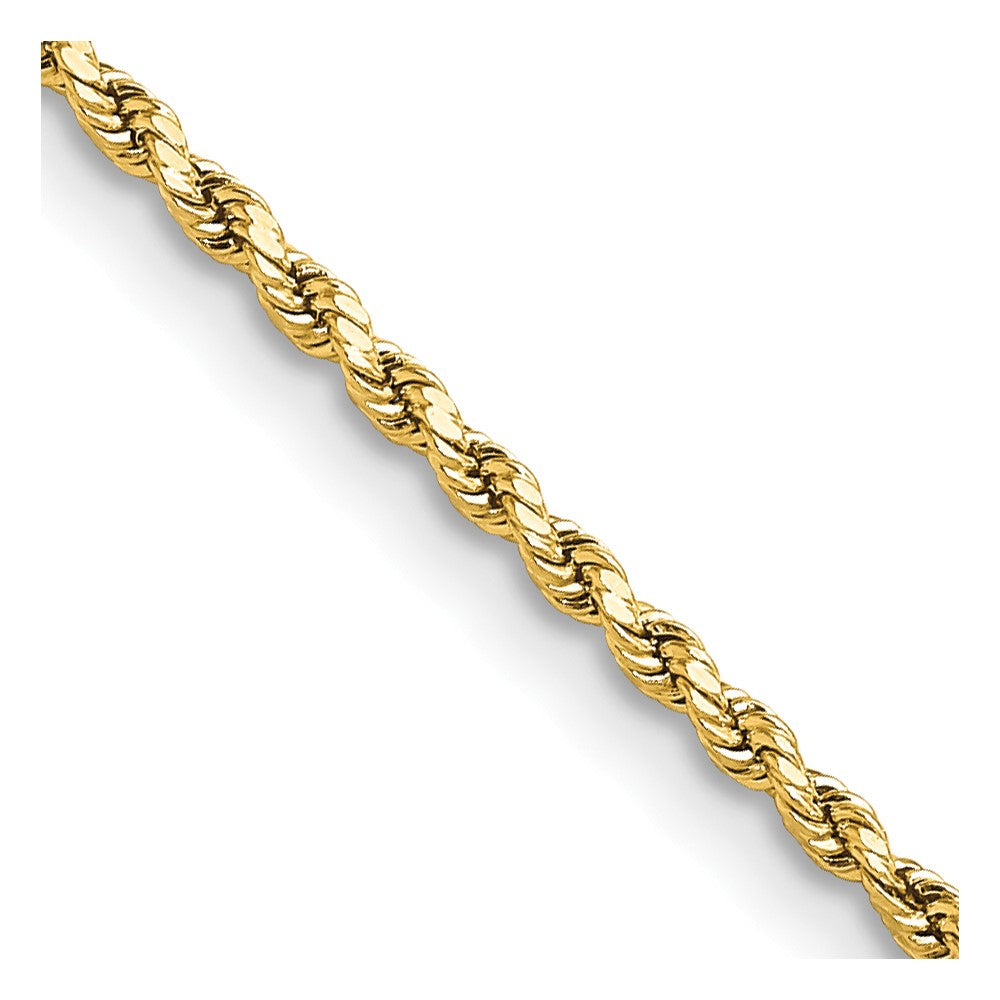 10k Yellow Gold 2 mm Semi-solid D/C Rope Chain