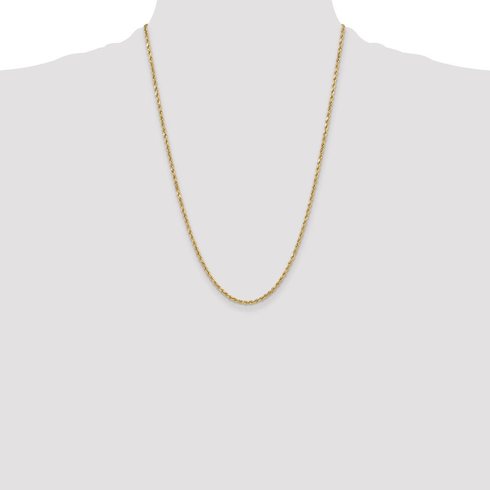 10k Yellow Gold 3 mm Semi-solid D/C Rope Chain