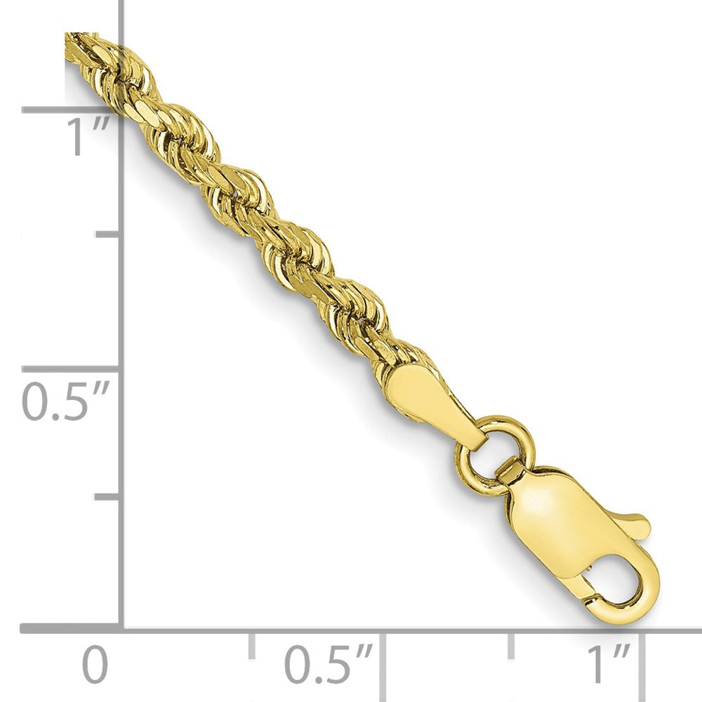 10k Yellow Gold 3 mm Semi-solid D/C Rope Bracelet (1.93 grams)