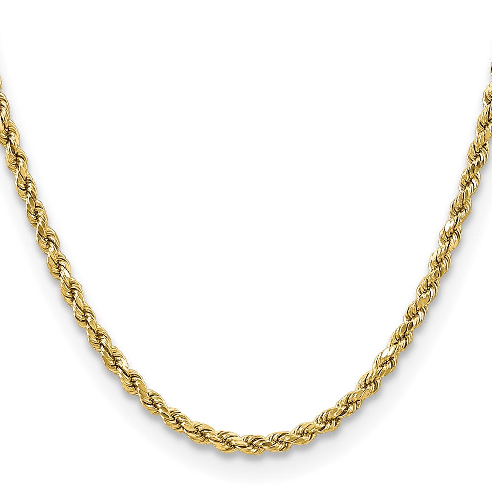 10k Yellow Gold 3.5 mm Semi-solid D/C Rope Chain