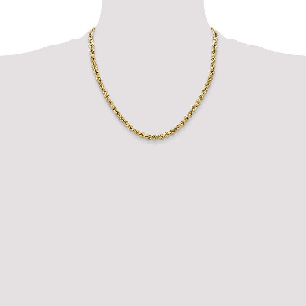 10k Yellow Gold 3.5 mm Semi-solid D/C Rope Chain