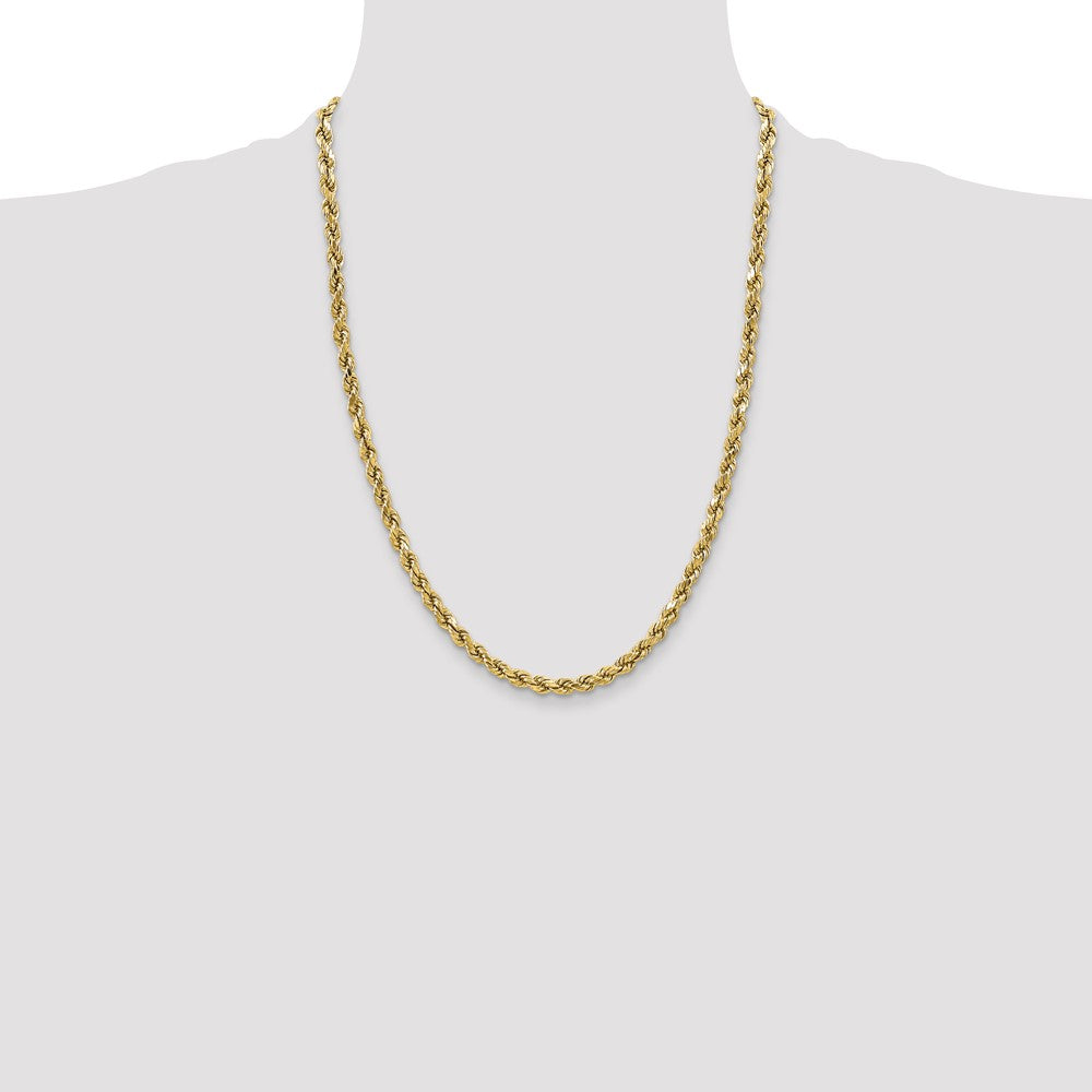 10k Yellow Gold 3.5 mm Semi-solid D/C Rope Chain (4.76 grams)