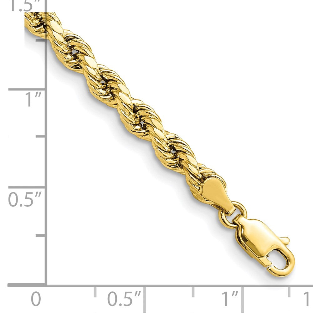 10k 4mm Semi-solid D/C Rope Chain Bracelet