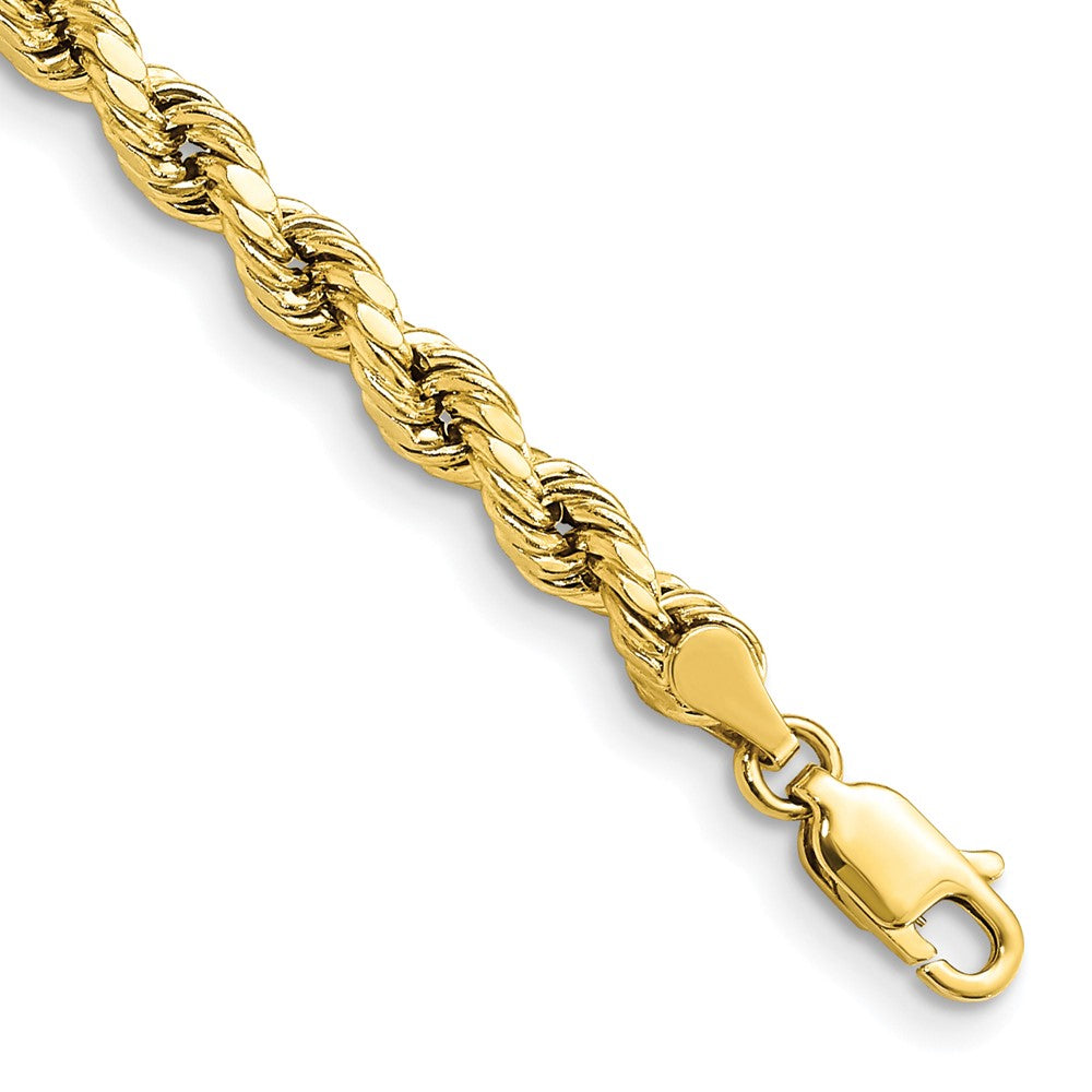 10k 4mm Semi-solid D/C Rope Chain Bracelet