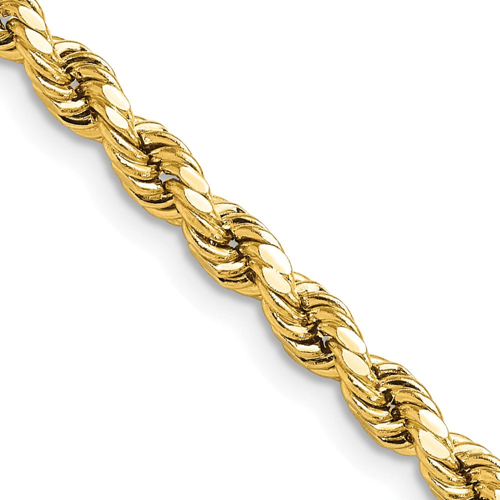 10k Yellow Gold 4 mm Semi-solid D/C Rope Chain