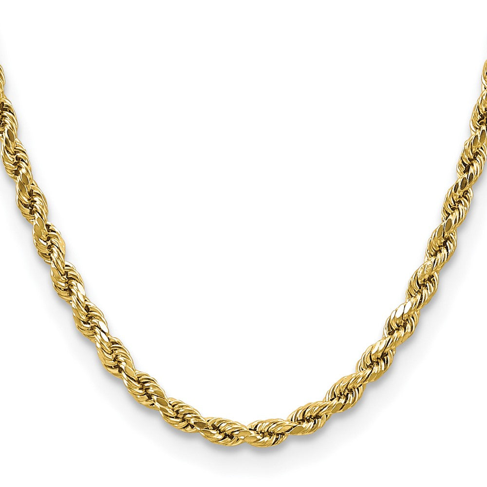 10k Yellow Gold 4.9 mm Semi-solid D/C Rope Chain
