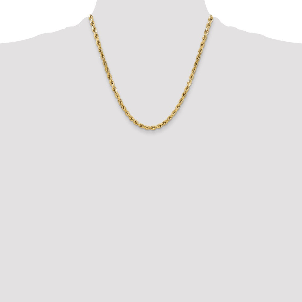 10k Yellow Gold 5.5 mm Semi-solid D/C Rope Chain