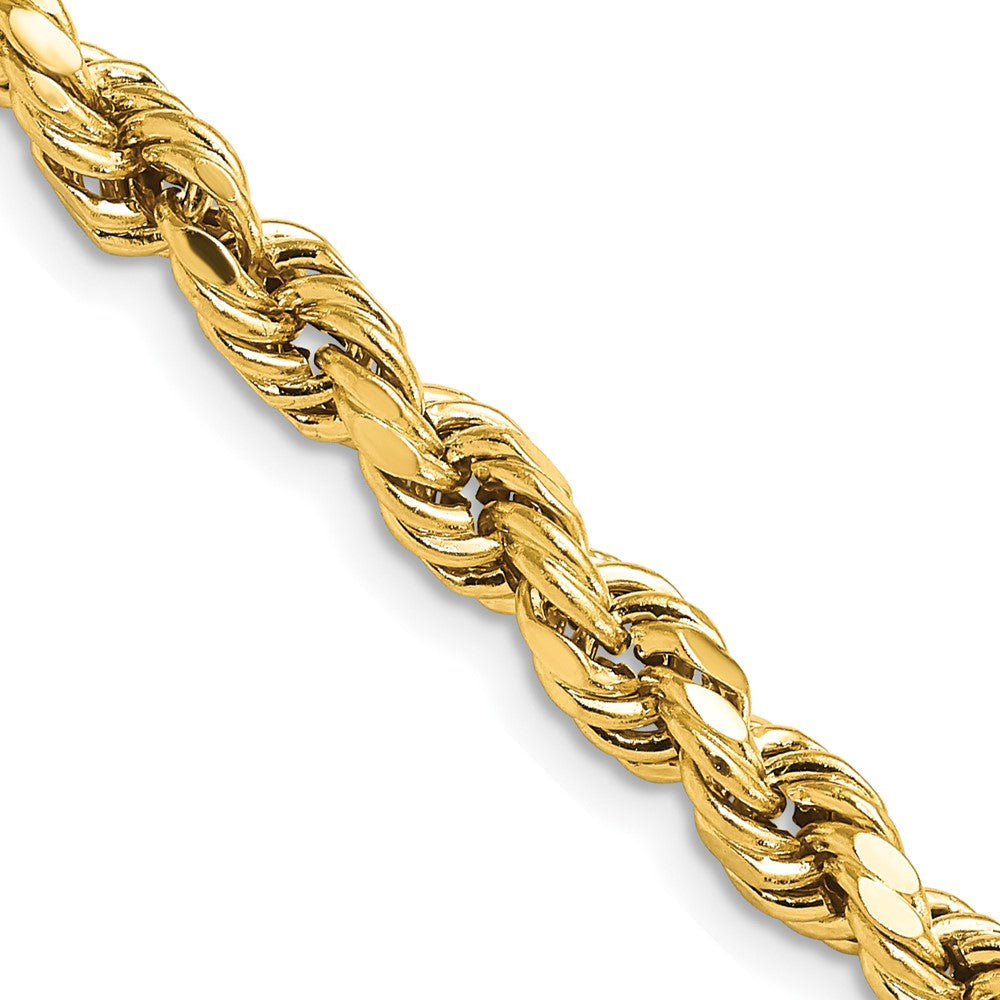 10k Yellow Gold 5.5 mm Semi-solid D/C Rope Chain