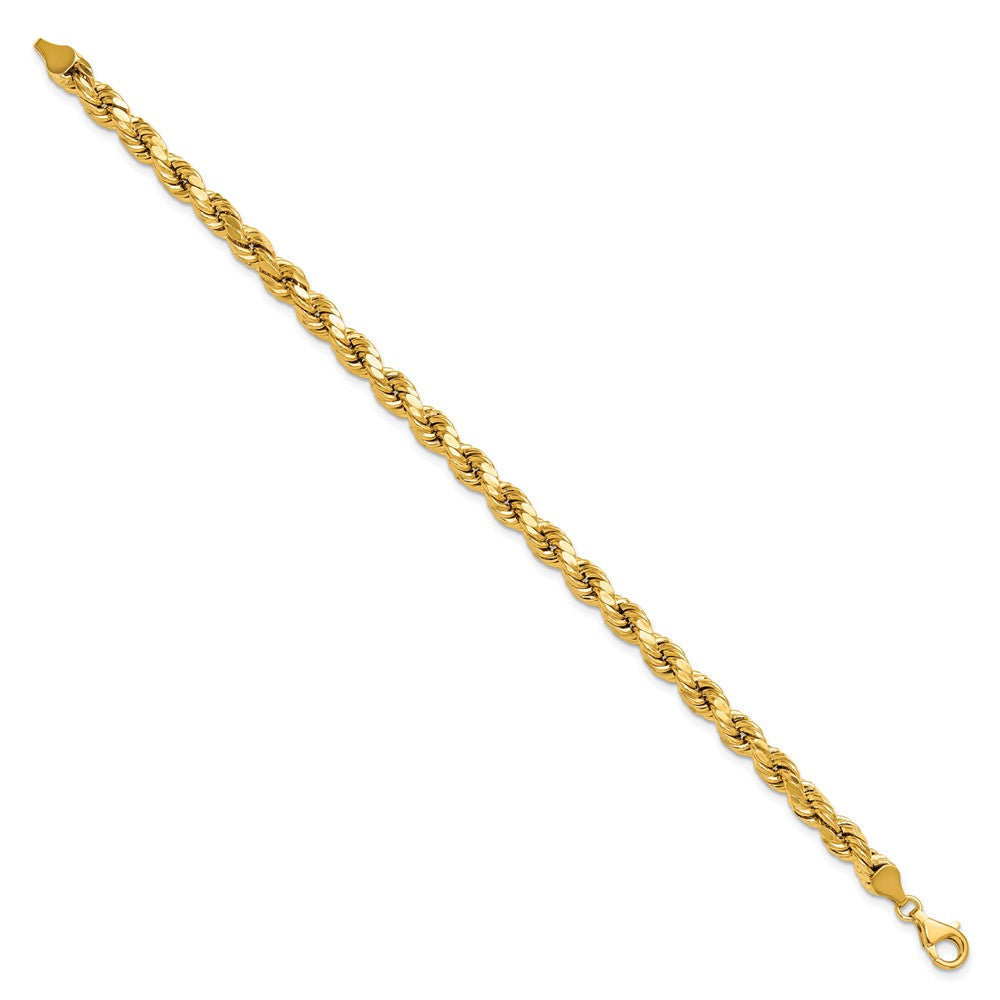 10k 6.5mm Semi-solid D/C Rope Chain Bracelet