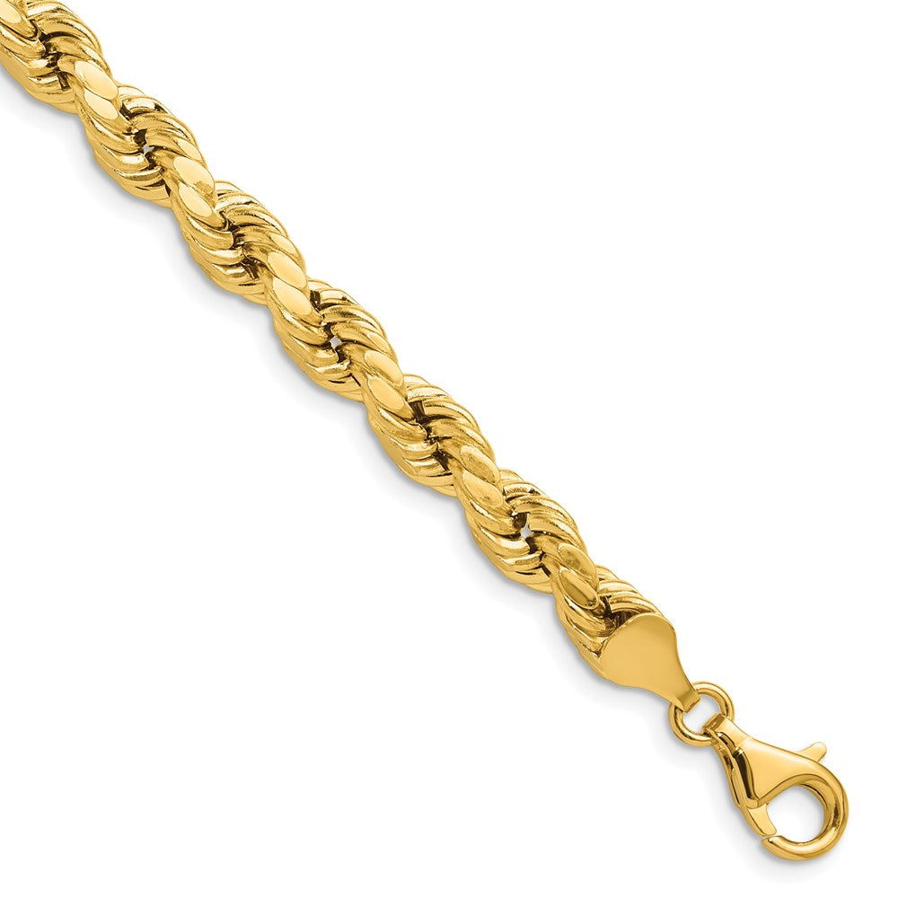 10k 6.5mm Semi-solid D/C Rope Chain Bracelet