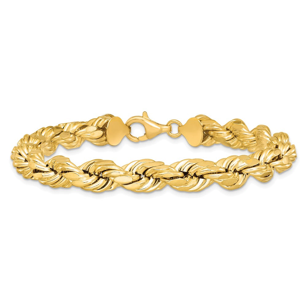 10k 8mm Semi-solid D/C Rope Chain Bracelet