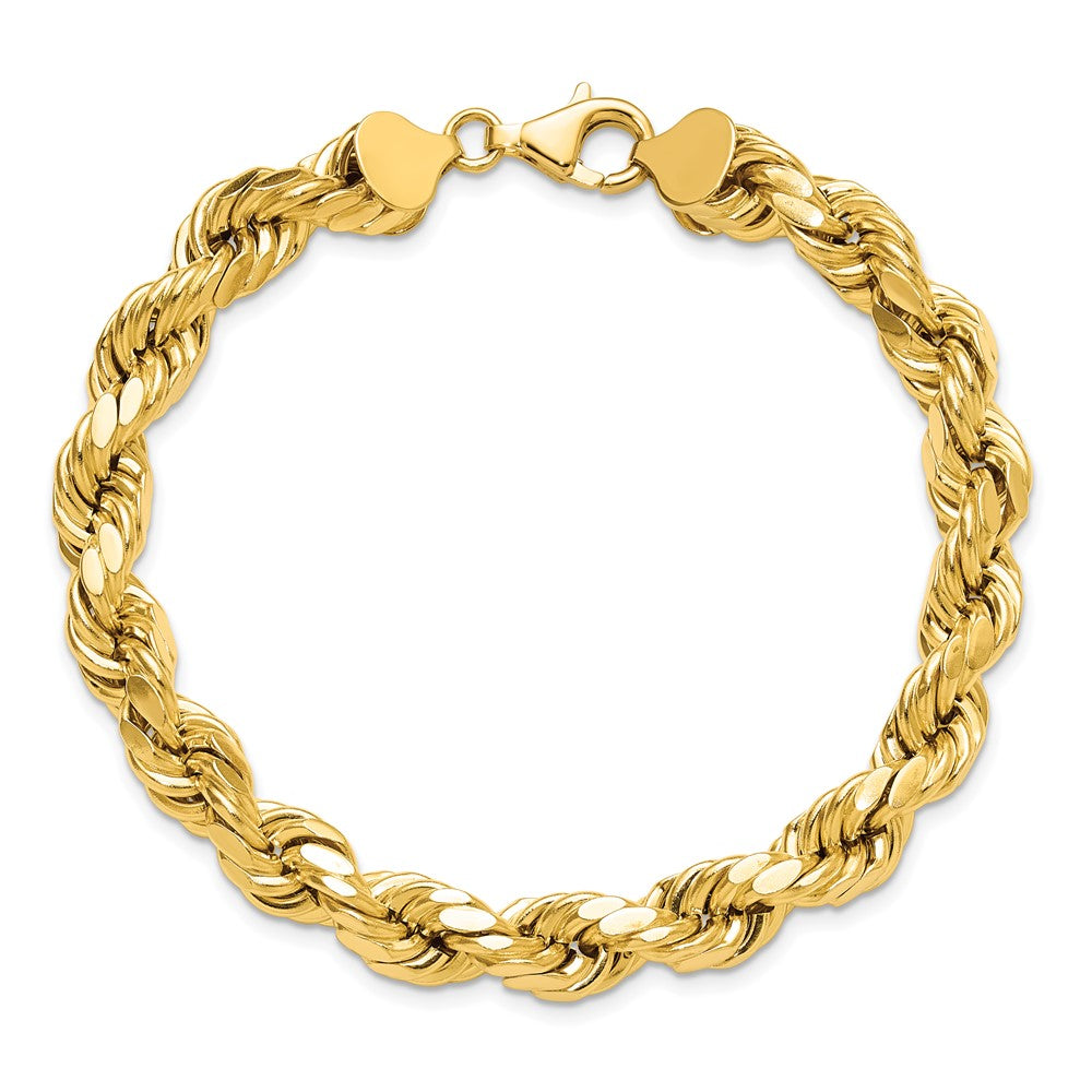 10k 8mm Semi-solid D/C Rope Chain Bracelet