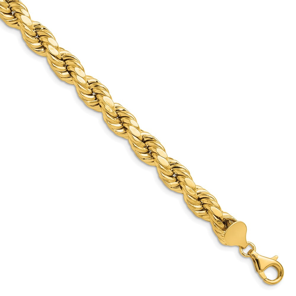 10k 8mm Semi-solid D/C Rope Chain Bracelet