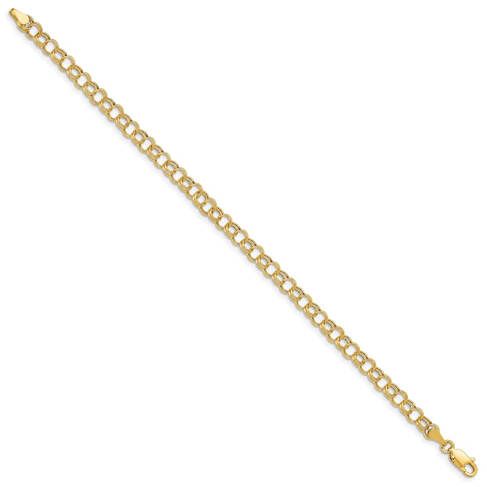 10k Yellow Gold 5 mm Hollow Double Link Charm Bracelet (1.24 grams)