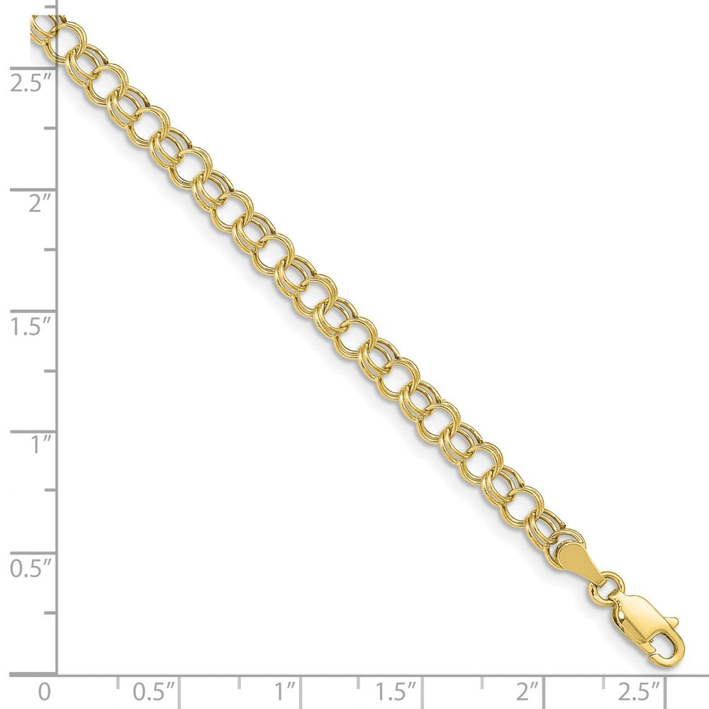 10k Yellow Gold 5 mm Hollow Double Link Charm Bracelet (1.24 grams)