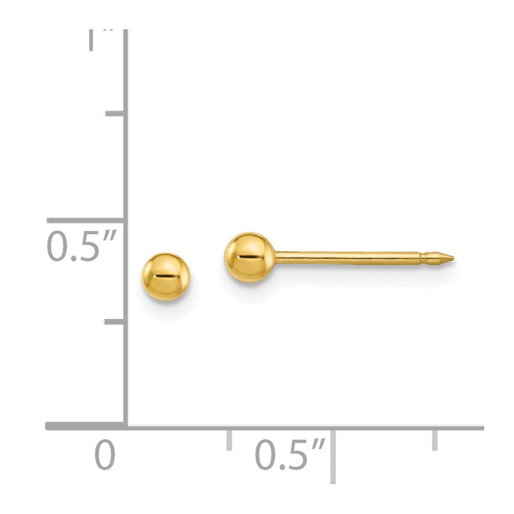 Fashion 3 mm Ball Post Earrings