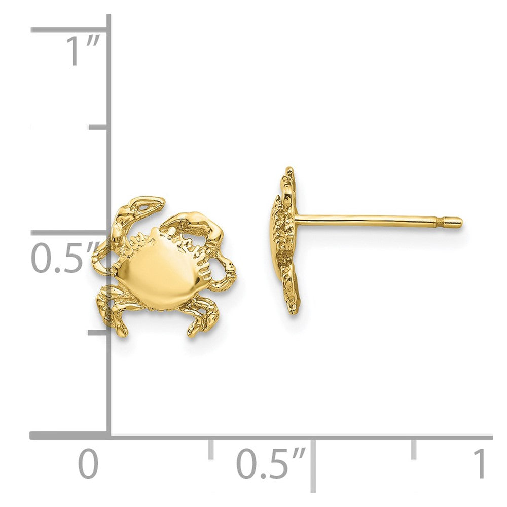 10k Yellow Gold 10 mm Crab Earrings (0.96 grams)