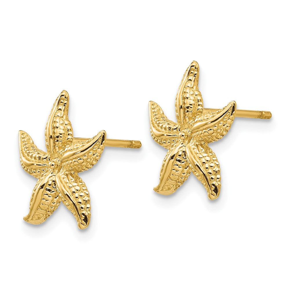 10k Yellow Gold 11.87 mm Starfish Earrings (1.41 grams)