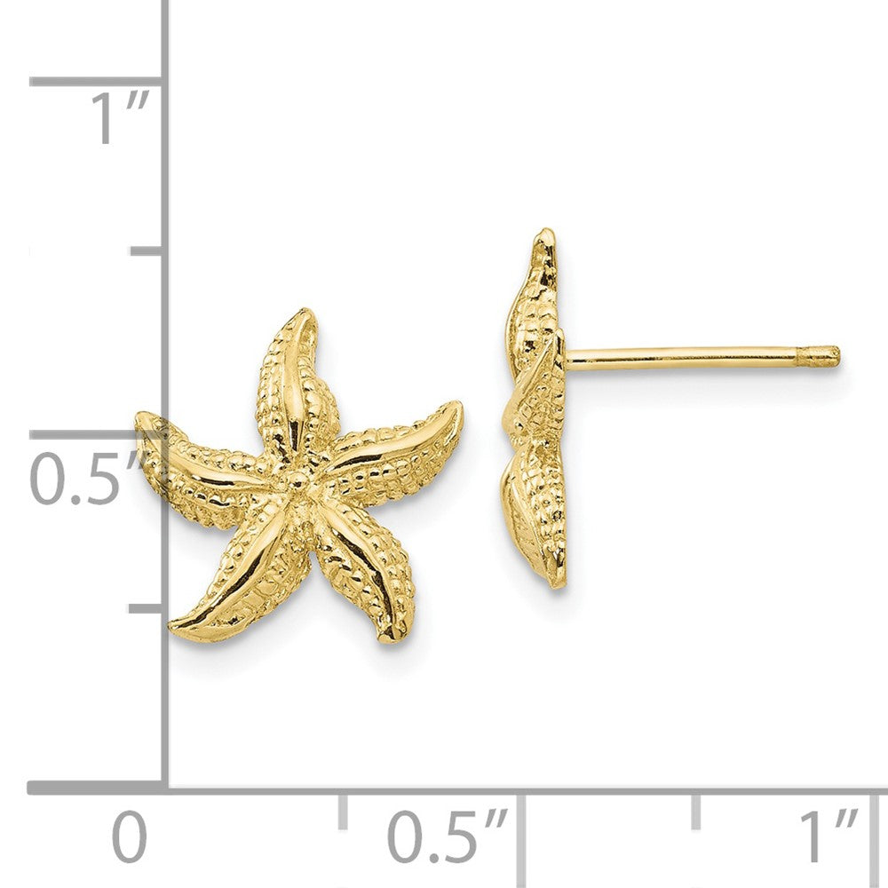 10k Yellow Gold 11.87 mm Starfish Earrings (1.41 grams)