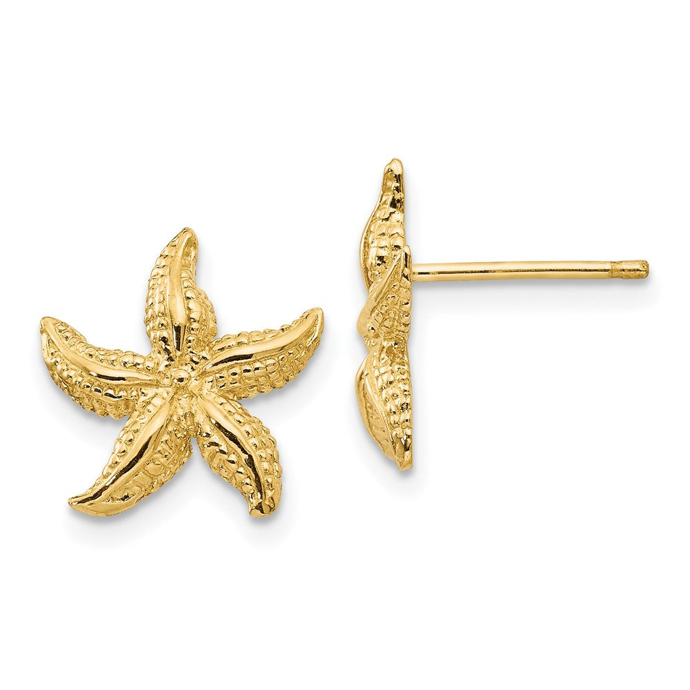 10k Yellow Gold 11.87 mm Starfish Earrings (1.41 grams)