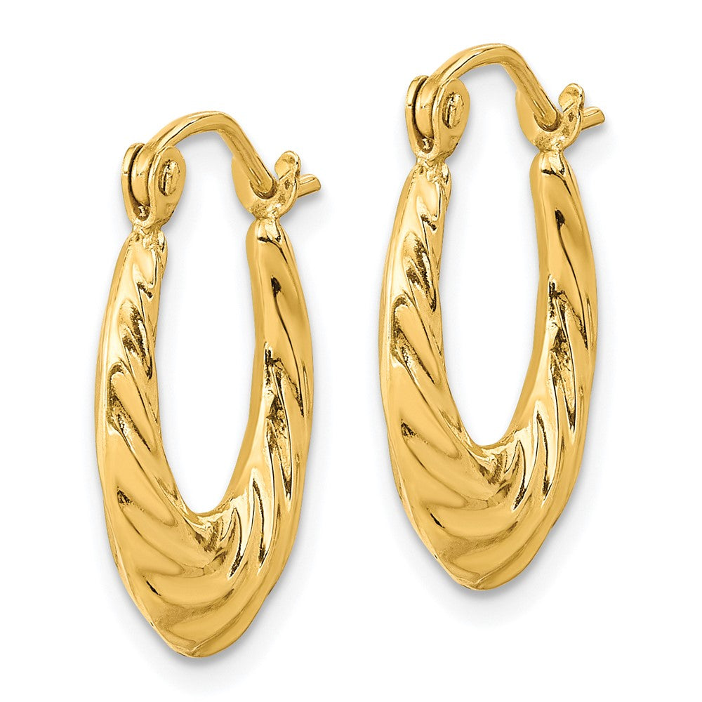 10k Yellow Gold 2 mm Fancy Small Hoop Earrings