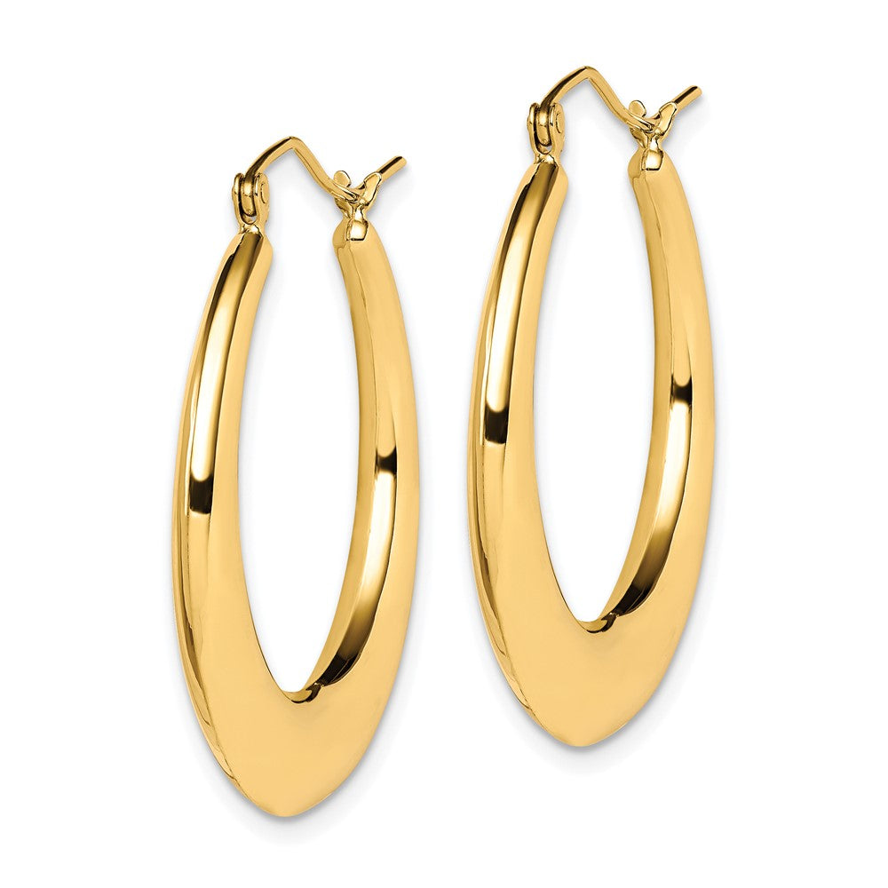 10k Yellow Gold 3 mm Polished Hollow Classic Earrings (2.91 grams)