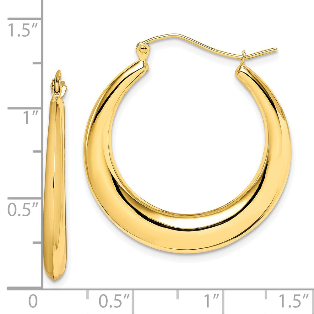 10k Yellow Gold 3 mm Polished Hollow Classic Earrings (2.91 grams)