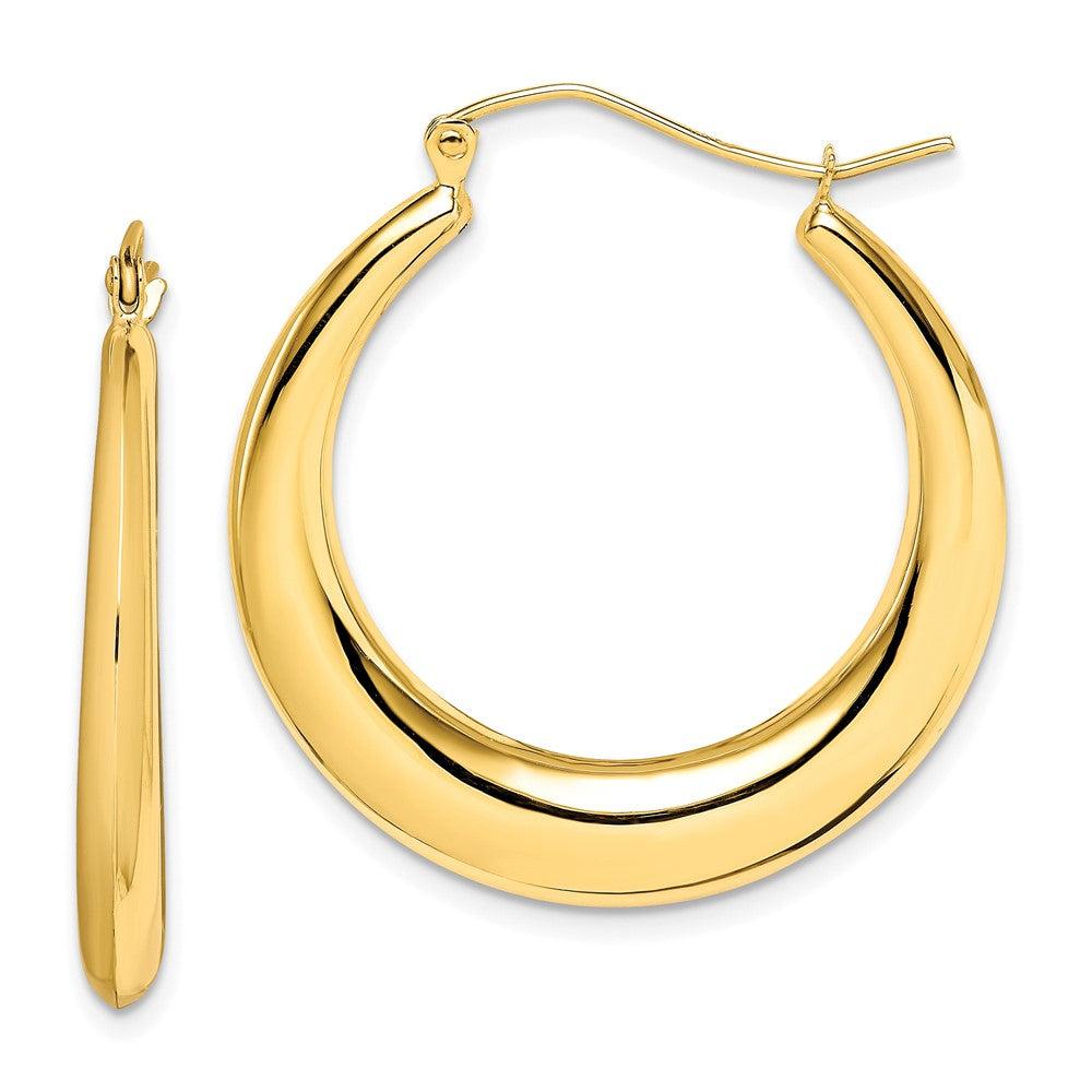 10k Yellow Gold 3 mm Polished Hollow Classic Earrings (2.91 grams)