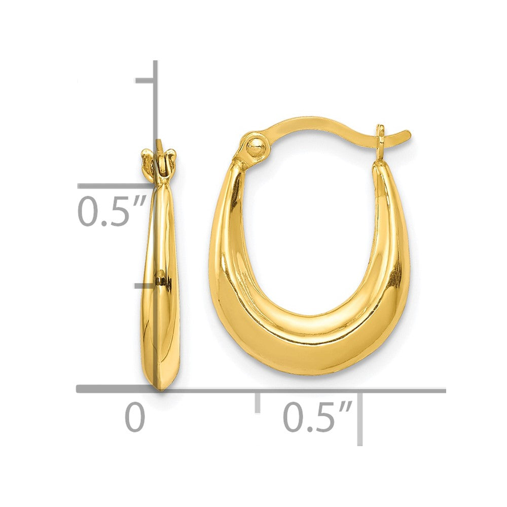 10k Yellow Gold 12 mm Hollow Hoop Earrings (0.45 grams)